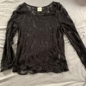 LF Sheer Lace Shirt Long Sleeve DreamState NWOT